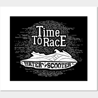 Time to Race, Water Scooter, White Design Posters and Art